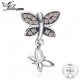 JewelryPalace 925 Sterling Silver szampana cyrkonia motyl koraliki charm w stylu fit bransoletki nowa gorąca sprzedaż dla swojeg