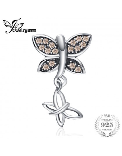 JewelryPalace 925 Sterling Silver szampana cyrkonia motyl koraliki charm w stylu fit bransoletki nowa gorąca sprzedaż dla swojeg