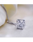 OMHXZJ hurtownia geometryczna kobieta magiczna kostka moda kpop AAA cyrkon 925 sterling silver bez łańcucha naszyjnik zawieszki 