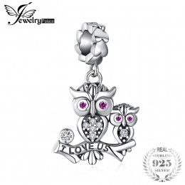 JewelryPalace 925 Sterling Silver utworzono RubyOwl rodziny koraliki charm w stylu fit bransoletki nowa gorąca sprzedaż dla kobi