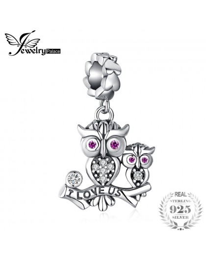 JewelryPalace 925 Sterling Silver utworzono RubyOwl rodziny koraliki charm w stylu fit bransoletki nowa gorąca sprzedaż dla kobi