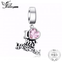 JewelryPalace słodka miłość stworzył różowe Sapphire serce 925 srebro Charm Fit bransoletki jako piękne prezenty dla kobiet