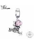 JewelryPalace słodka miłość stworzył różowe Sapphire serce 925 srebro Charm Fit bransoletki jako piękne prezenty dla kobiet