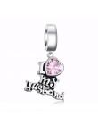 JewelryPalace słodka miłość stworzył różowe Sapphire serce 925 srebro Charm Fit bransoletki jako piękne prezenty dla kobiet