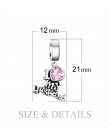 JewelryPalace słodka miłość stworzył różowe Sapphire serce 925 srebro Charm Fit bransoletki jako piękne prezenty dla kobiet