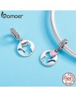 BAMOER kot biżuteria 925 Sterling Silver wisiorek urok ażurowe kotek domowych zwierząt Charms dla kobiet DIY biżuteria akcesoria