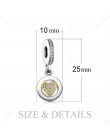 Jewelrypalace koraliki Charms Fit bransoletki 925 Sterling srebrny brokat złoty Murano szklane serce prezenty dla kobiet moda bi