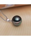 Gorąca sprzedaż perła wisiorek 9-12 MM Tahitian Shell Pearl wisiorek moda srebro biżuteria dziewczyny prezent