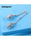 Nowa jesienna srebro Pave inspiracja łańcuch bezpieczeństwa charms 925 sterling Silver serce urok pasuje koralik bransoletka diy