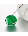 Yu xin yuan naturalne Jade rdzeniastego 14mm zielony okrągły koralik naszyjnik wisiorek z bezpłatnym 925 srebrny łańcuch dla kob