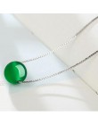 Yu xin yuan naturalne Jade rdzeniastego 14mm zielony okrągły koralik naszyjnik wisiorek z bezpłatnym 925 srebrny łańcuch dla kob