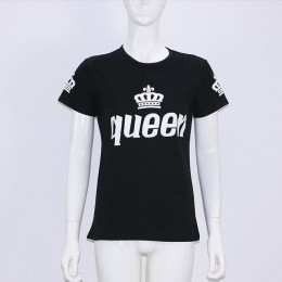 Król królowa miłośników Tee T Shirt Imperial Crown drukowanie odzież dla par koszulka dla zakochanych Femme lato 2018 wiadomości