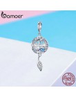 BAMOER oryginalna 925 Sterling Silver zachowane kwiat geometryczne Charms wisiorek fit oryginalny bransoletki bransoletki DIY bi