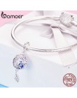 BAMOER oryginalna 925 Sterling Silver zachowane kwiat geometryczne Charms wisiorek fit oryginalny bransoletki bransoletki DIY bi