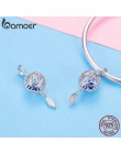 BAMOER oryginalna 925 Sterling Silver zachowane kwiat geometryczne Charms wisiorek fit oryginalny bransoletki bransoletki DIY bi