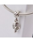 FAHMI925 Sterling Silver błyszcząca kokarda wisiorek wyczyść CZ Charms fit bransoletki biżuteria akcesoria w kształcie serca nar