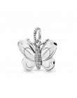 100% 925 Sterling Silver oryginalny 1:1 wysokiej jakości panie czterolistna koniczyna w kształcie serca motyl rowerowe owadów za