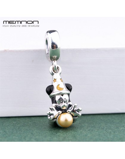 Memnon cartoon charms 925 Sterling srebrny mysz urok pasuje koraliki bransoletki DIY dla kobiet boże narodzenie moda wisiorek – 