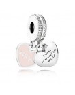 FAHMI925 Sterling Silver błyszcząca kokarda wisiorek wyczyść CZ Charms fit bransoletki biżuteria akcesoria w kształcie serca nar
