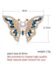 ZHBORUINI 2019 nowy naturalna perła słodkowodna broszka perła motyl broszka złoty kolor Pearl biżuteria dla kobiet akcesoria do 
