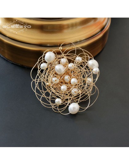 GLSEEVO naturalne wody słodkiej perła baroku broszki dla kobiet wesele prezent szpilki i broszki luksusowe Fine jewelry GO0331