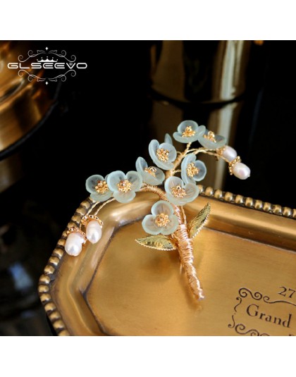 GLSEEVO naturalne perły żywica kwiat ręcznie robione drzewo broszka dla kobiet Party piękne Broche broszki Femme Bijoux biżuteri
