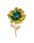 Elegancki Rhinestone słonecznik broszka emalia szpilki i broszki dla kobiet szkło metalowy kwiat bukiet roślin broszka biżuteria