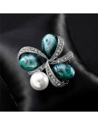 W stylu Vintage perła kamień naturalny agat broszki dla kobiet kryształ broszka Pins kobiet broszka dla bukiety ślubne biżuteria