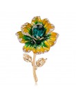 Elegancki Rhinestone słonecznik broszka emalia szpilki i broszki dla kobiet szkło metalowy kwiat bukiet roślin broszka biżuteria