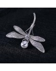 BSL biżuteria sklep wysokiej jakości moda Dragonfly broszki dla kobiet z cyrkonią i Shell Pearl prezent na Boże Narodzenie