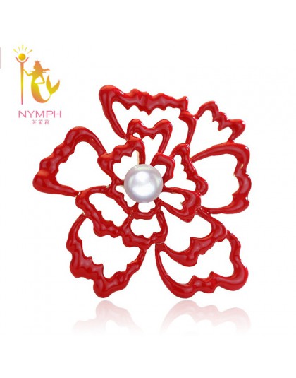 [Nimfa] perła broszki duże naturalne słodkowodne broszki perła biżuteria grzywny biżuteria czerwony ślub dla kobiet B02