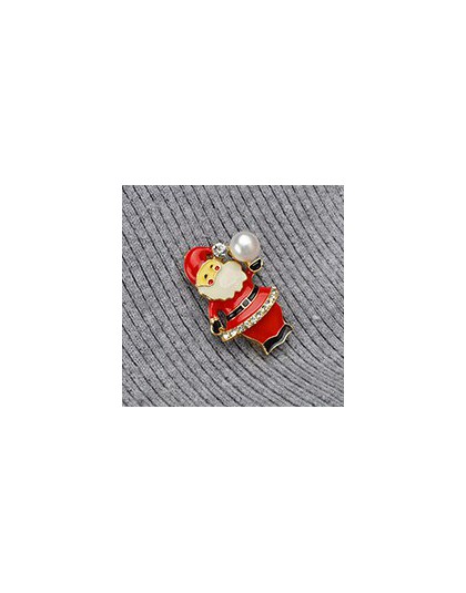 ASHIQI naturalna perła słodkowodna przycisk broszka emalia czerwony święty mikołaj codziennie supoplies plecak Denim koszula Pin