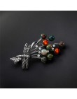 Antyczne indyjski agat koraliki broszka kolorowe Retro oddział Pin broszka z Dragonfly wzór kobiety karneol Xmas prezent biżuter