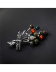 Antyczne indyjski agat koraliki broszka kolorowe Retro oddział Pin broszka z Dragonfly wzór kobiety karneol Xmas prezent biżuter