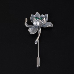 W stylu Vintage czysta 925 sterling silver lotosu cyrkon broszki czy starożytny projekt rocznica ślub proste broszki dla kobiet 