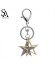 SA SILVERAGE żółty/srebrny kolor gwiazda z kluczem w stylu vintage łańcuchy kryształ akcesoria samochodowe dla kobiety torba akc
