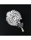 Kreatywny kwiatowy kwiat perły broszka szpilki słonecznika pomponem łuk spadek Rhinestone kryształ szpilki i broszki dla kobiet 