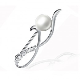 Sinya 925 perła z polerowanego srebra broszki z naturalne AAAAA klasy słodkowodne perły klasyczna broszka dla kobiet mama pani p
