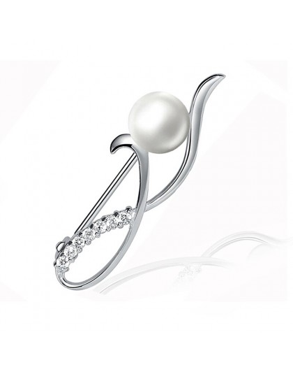 Sinya 925 perła z polerowanego srebra broszki z naturalne AAAAA klasy słodkowodne perły klasyczna broszka dla kobiet mama pani p
