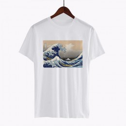 Bawełniany t-shirt z nadrukiem z krótkim rękawem z okrągłym dekoltem pod szyję Vincent Van Gogh