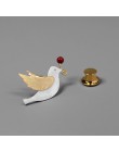 Lotus zabawy majątek 925 Sterling Silver ręcznie grzywny biżuteria kreatywny latające gołębie z owocami broszki dla kobiet ślicz