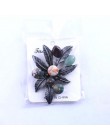 W stylu Vintage kwiatowy liści broszka liść kwiat broszka Retro srebrny kamień szpilki i broszki dla kobiet materiał szalik szpi