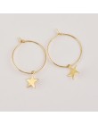 Trendy złoty kolor mała gwiazda Hoop kolczyki dla kobiet 2019 Ear Piercing Huggie kolczyki proste biżuteria Bijoux Brincos