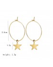 Trendy złoty kolor mała gwiazda Hoop kolczyki dla kobiet 2019 Ear Piercing Huggie kolczyki proste biżuteria Bijoux Brincos