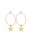 Trendy złoty kolor mała gwiazda Hoop kolczyki dla kobiet 2019 Ear Piercing Huggie kolczyki proste biżuteria Bijoux Brincos