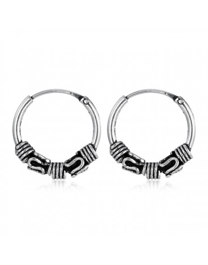 W stylu Vintage Aretes srebrne okrągłe kolczyki miłośnicy koło kolczyki kolczyk kolczyki dla kobiet głowy do paznokci pierścionk
