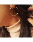 RscvonM nowy proste koreański moda Aros kolczyki duże koła dla kobiet geometryczne Ear obręcze kolczyk Brincos biżuteria prezent