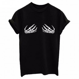 Lato nowa moda damska topy czaszka ręce 3d pinting t shirt śmieszne topy koszulki z nadrukami harajuku t-shirt