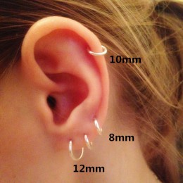 Moda 925 Srebrne kolczyki dla kobiet małe Mini kółka ucha klamra okrągły koło kolczyki 8mm-20mm
