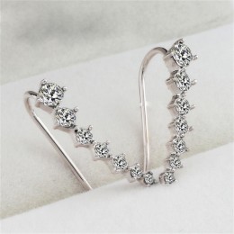 Hot sprzedaż moda kobiety srebrzysty/złoty długi kryształ stadniny kolczyki do uszu biżuteria prezent kolczyk na wesele